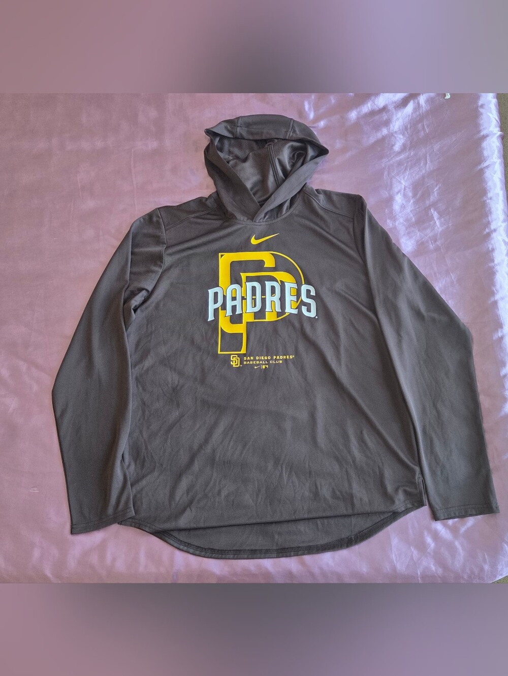 Nike San Diego Padres Authentic Collection Dri-FIT Hoodie Sweatshirt Brown Mens